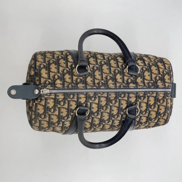 Auth Christian Dior Trotter Canvas X
Leather Navy x Brown Boston Bag - Picture 7 of 12